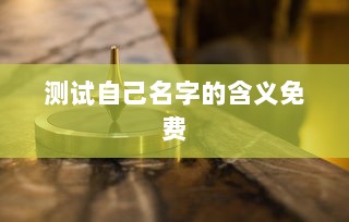 测试自己名字的含义免费