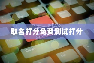 取名打分免费测试打分
