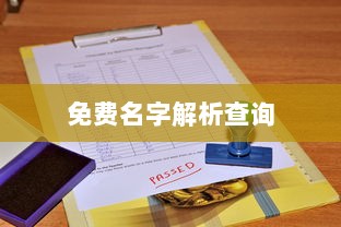 免费名字解析查询  第1张