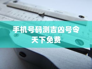 手机号码测吉凶号令天下免费