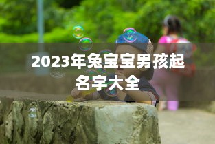 2023年兔宝宝男孩起名字大全