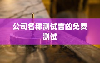 公司名称测试吉凶免费测试