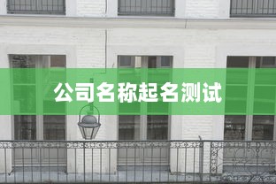 公司名称起名测试