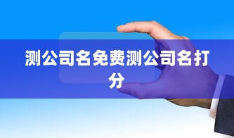 测公司名免费测公司名打分