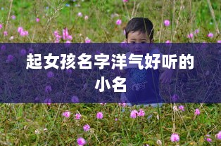 起女孩名字洋气好听的小名
