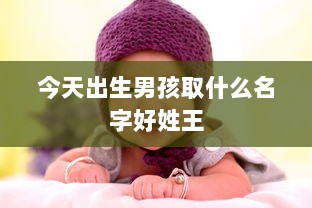今天出生男孩取什么名字好姓王