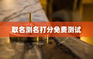 取名测名打分免费测试