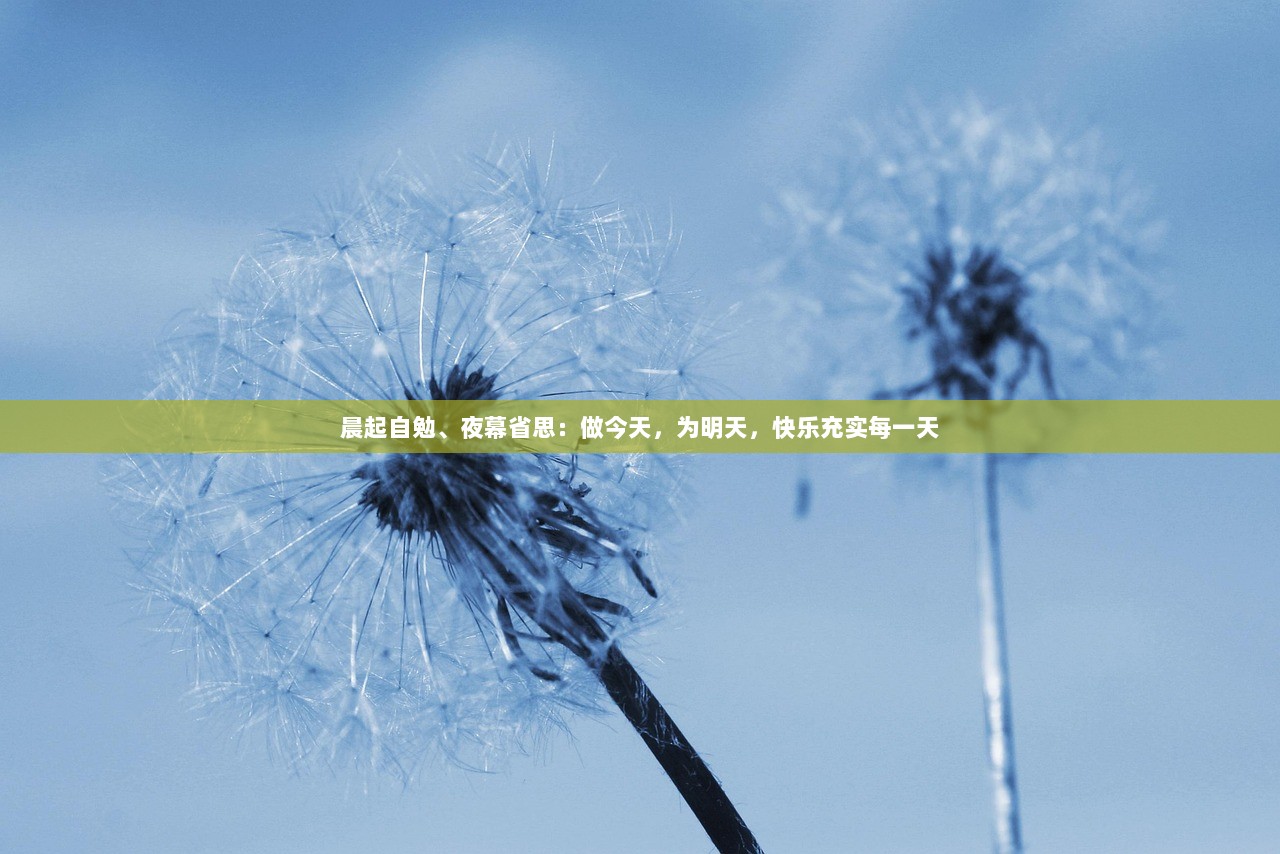 晨起自勉、夜幕省思：做今天，为明天，快乐充实每一天  第1张