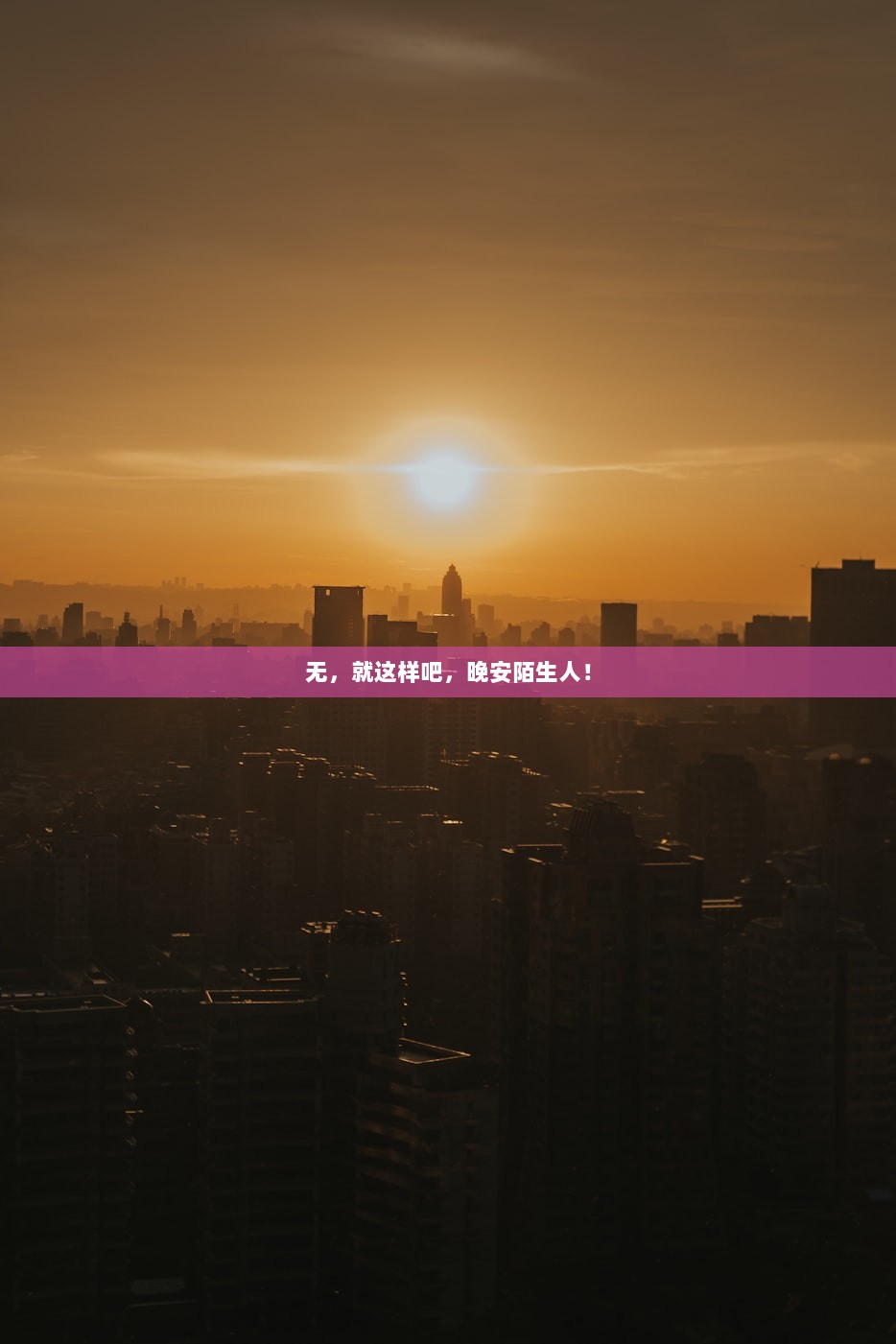 无，就这样吧，晚安陌生人！